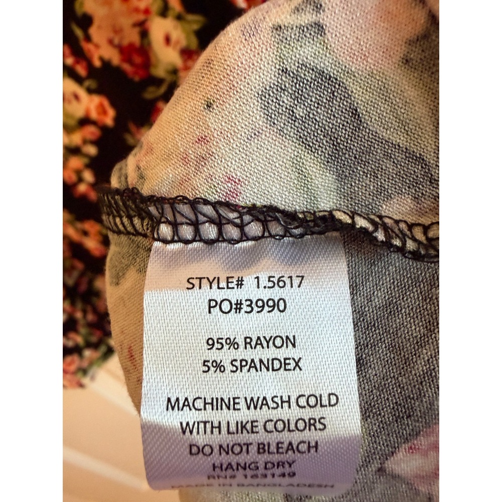 Sheila Rose Womens XL Floral Sleeveless Tunic Top Black Pink 1.5617 NWT